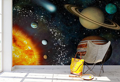Fototapeta 3d solar system slnecna sustava